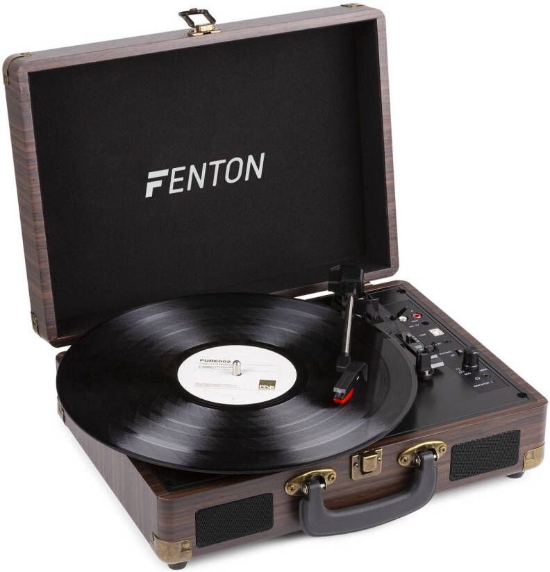 Fenton Platenspeler Bluetooth en USB met Ingebouwde Speakers RP115B Retro Houtlook