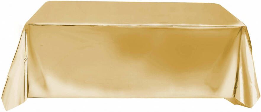 Fiestas Guirca Tafelkleed tafellaken polyester folie metallic goud 140 x 275 cm Tafellakens