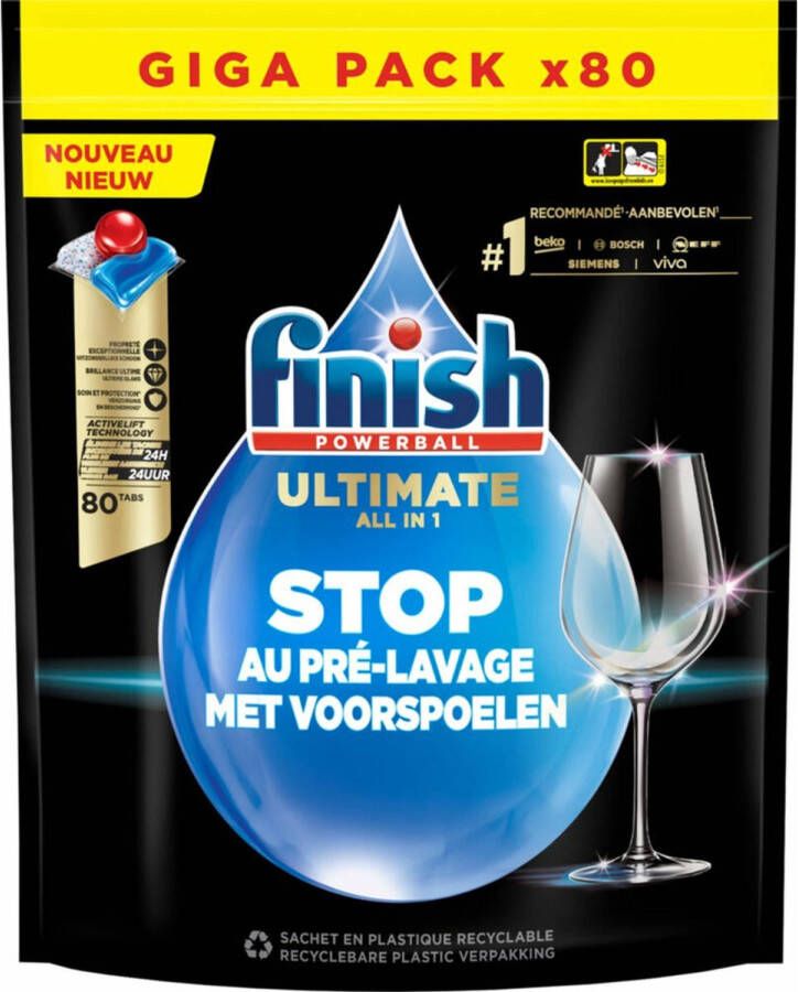 Finish Ultimate All in One Regular Vaatwastabletten 80 Capsules