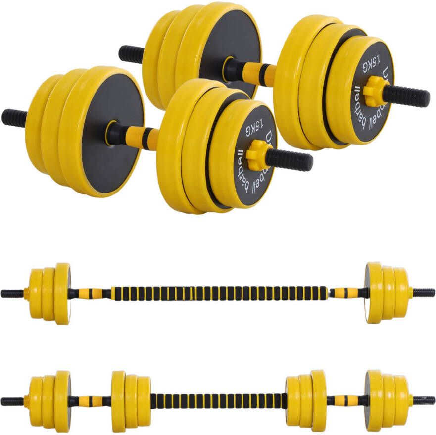 FitGoodz Dumbbell set Barbell set Halter Gewichten Halterset Halters Halterstang met gewichten 25 Kg