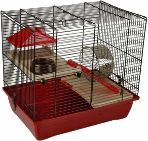 Flamingo Hamsterkooi Enzo 2 41 5x28 5x38 cm bordeaux
