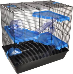 Flamingo Hamsterkooi Jaro 4 58x38x55 cm zwart en blauw