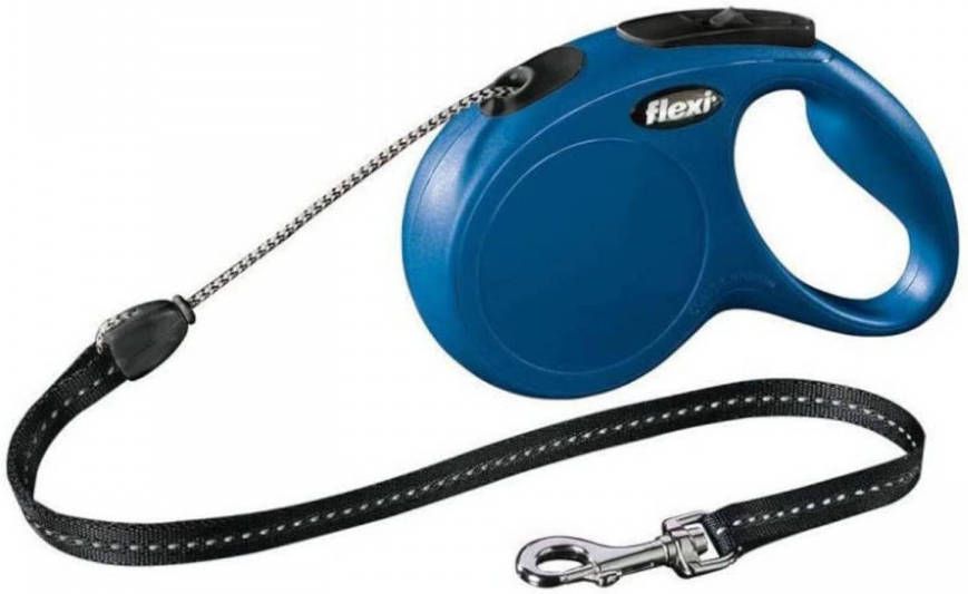 Flexi New Classic Koord Rollijn Hondenriem Blauw Kunststof S 5 meter
