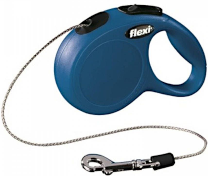 Flexi Classic Koord Rollijn Hondenriem Blauw Kunststof XS 3 MTR MAX. 8 KG