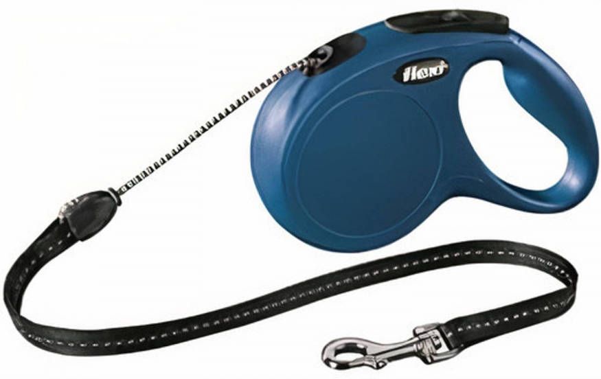 Flexi New Classic Koord Rollijn Hondenriem Blauw Kunststof M 5 meter