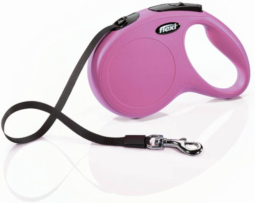 Flexi Classic Band Rollijn Hondenriem Roze Kunststof M 5 MTR MAX 25 KG