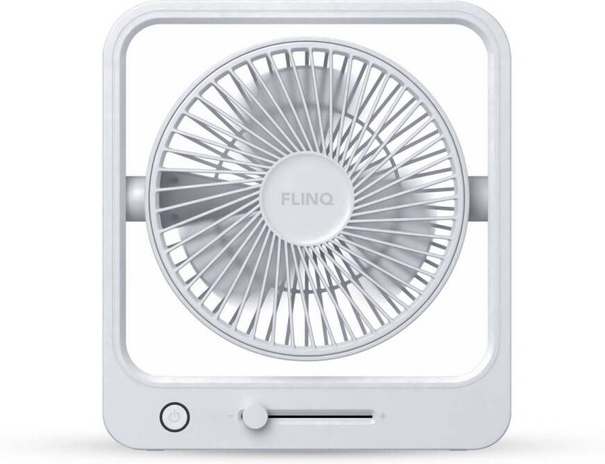 FlinQ Coolcube Tafelventilator Mini Ventilator voor Bureau of Tafel USB Oplaadbaar Draadloos en Roteerbaar Kleine Ventilator Fan met Aanpasbare Snelheden Wit