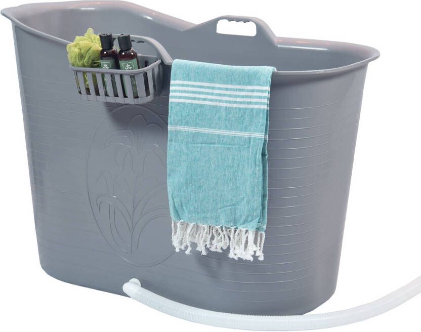 FlinQ Zitbad Voor Volwassenen Bath Bucket Grijs 200l