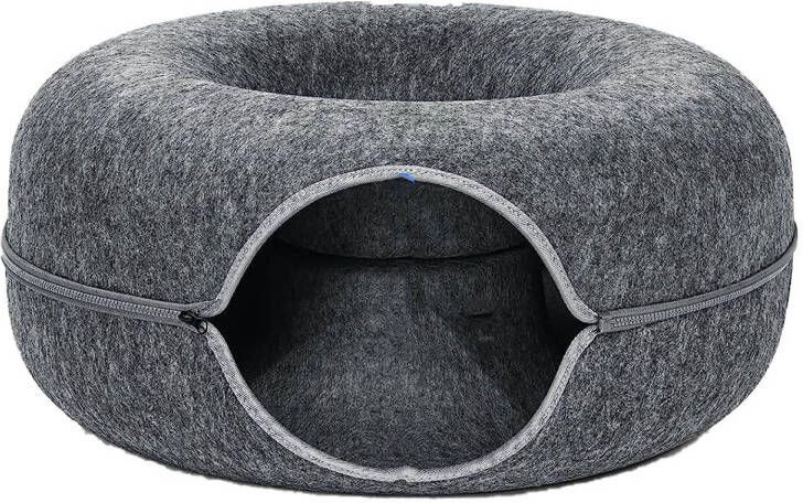 FLOKOO Donutmand Voor Katten En Honden Grijs Diameter 61 Cm Kattenmand