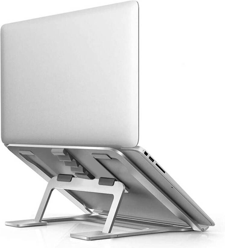FLOKOO Laptop Standaard Aluminium Lichtgewicht Tabletsteun Zilver