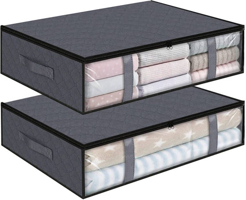 FLOKOO Onderbed opbergtas 2 stuks 60x45x15 cm