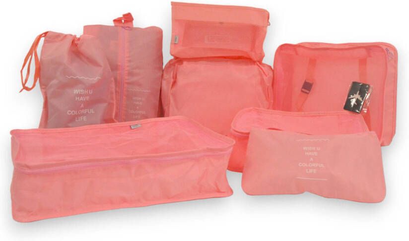 FLOKOO Packing Cubes Roze 9delige set