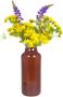 Floran Bloemenvaas Milan transparant bruin glas D15 x H35 cm melkbus vaas met smalle hals Vazen - Thumbnail 2