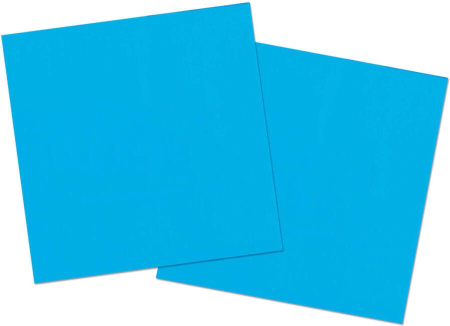 Folat 20x stuks servetten van papier blauw 33 x 33 cm Feestservetten