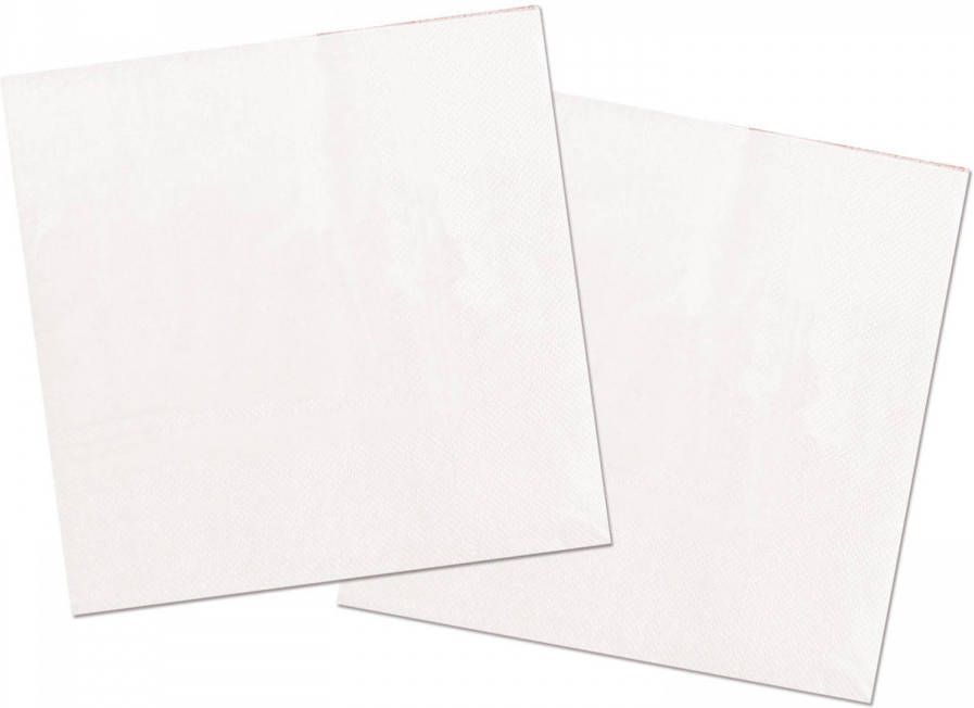 Folat 20x stuks servetten van papier wit 33 x 33 cm Feestservetten