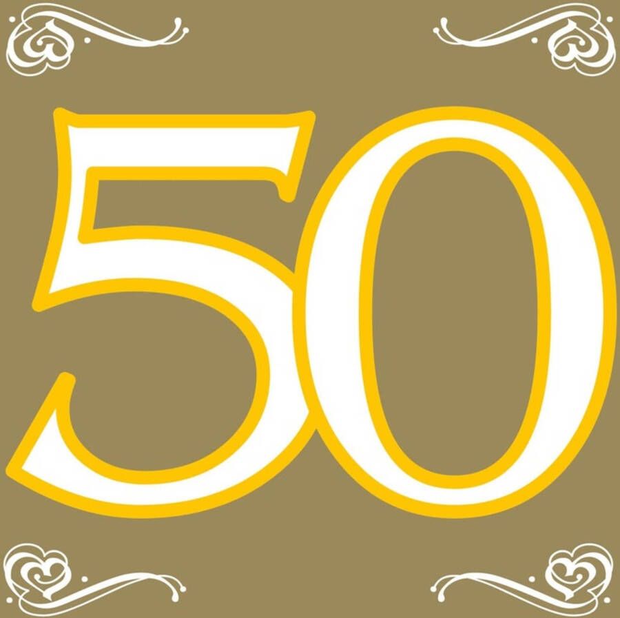 Folat 20x Vijftig 50 jaar feest servetten 33 x 33 cm verjaardag jubileum Feestservetten
