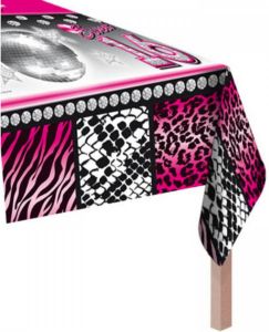 Folat tafelkleed Sweet 16 meisjes 130 x 180 cm roze zwart