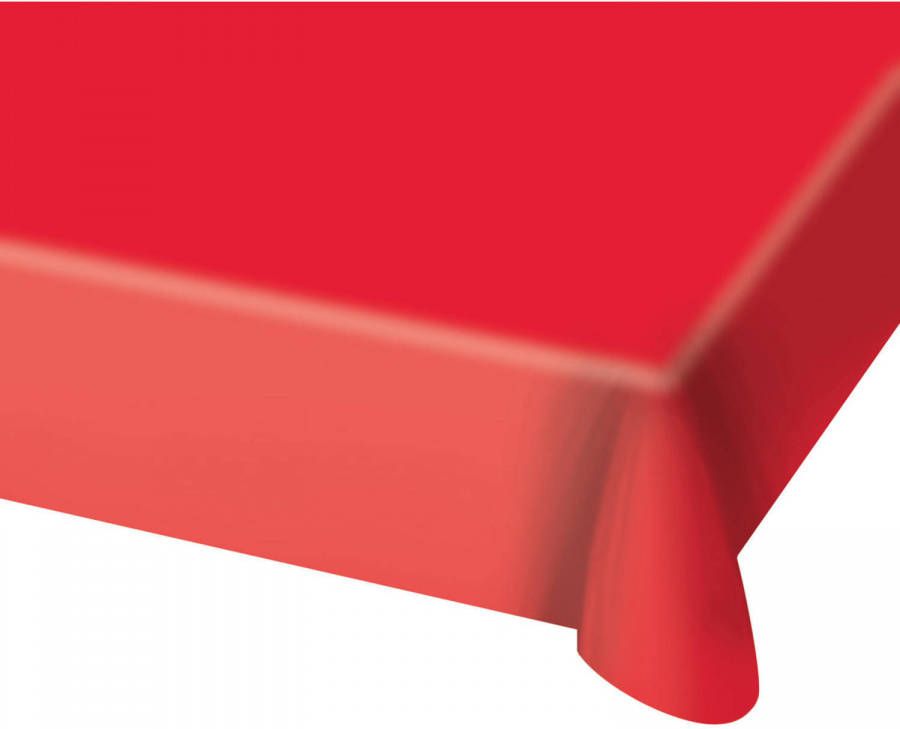 Folat 2x stuks tafelkleed van plastic rood 130 x 180 cm Feesttafelkleden