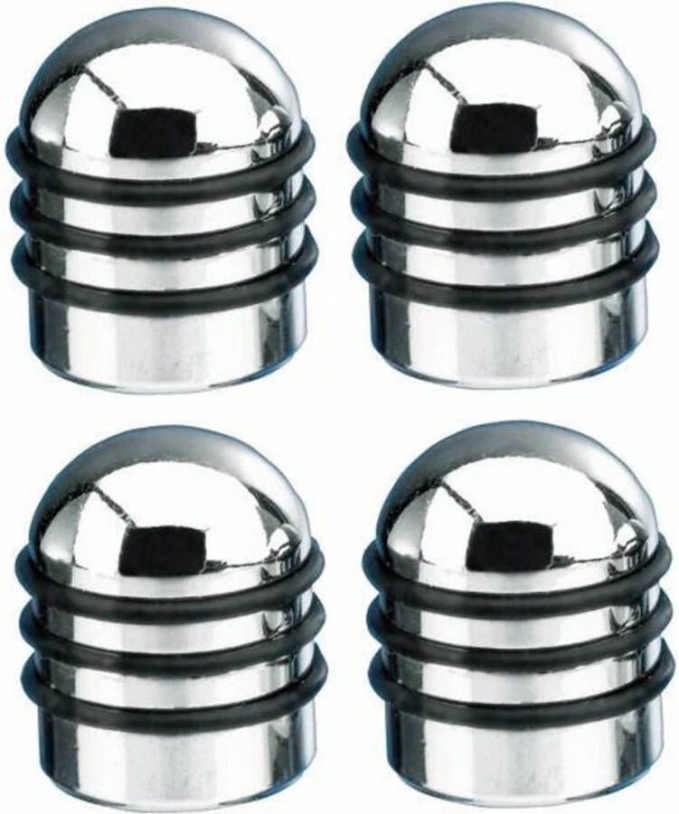 Foliatec AirCaps ventieldoppenset Aluminium 4 stuks 3 rubberen ringen