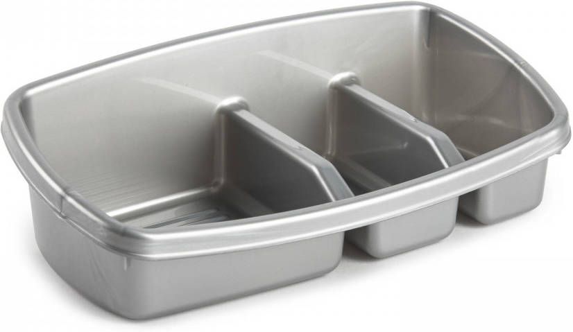 Forte Plastics Keuken spons doekjes houder 26 x 14 cm zilver Keukenhulphouders