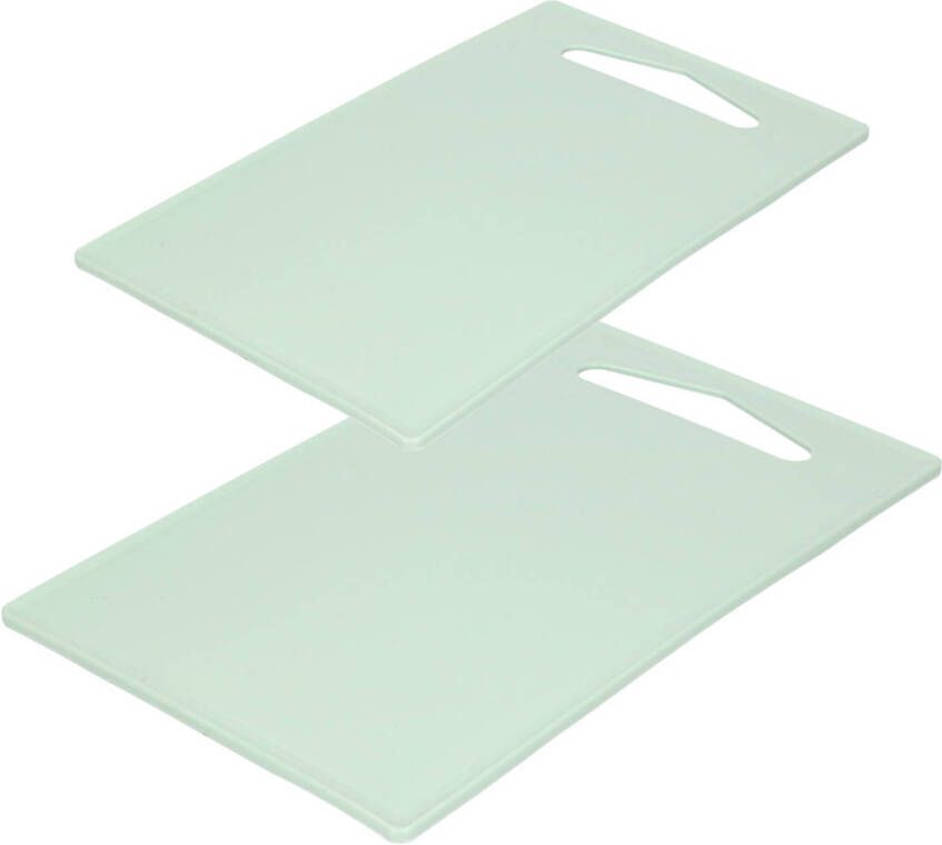 Forte Plastics Kunststof snijplanken set van 2x stuks mintgroen 27 x 16 en 36 x 24 cm Snijplanken