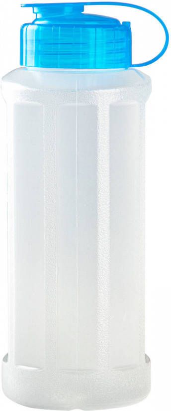 Forte Plastics Kunststof waterfles 1100 ml transparant met dop blauw Drinkflessen