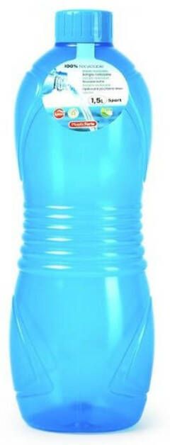 Forte Plastics Plasticforte Drinkfles waterfles bidon 1000 ml transparant blauw kunststof Drinkflessen