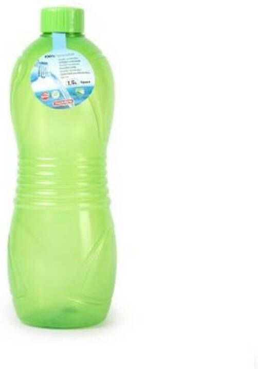 Forte Plastics Plasticforte Drinkfles waterfles bidon 1000 ml transparant groen kunststof Drinkflessen
