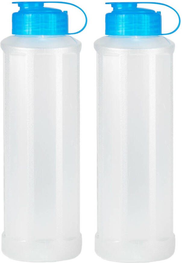 Forte Plastics PlasticForte Waterfles bidon 2x 1600 ml transparant blauw kunststof Drinkflessen