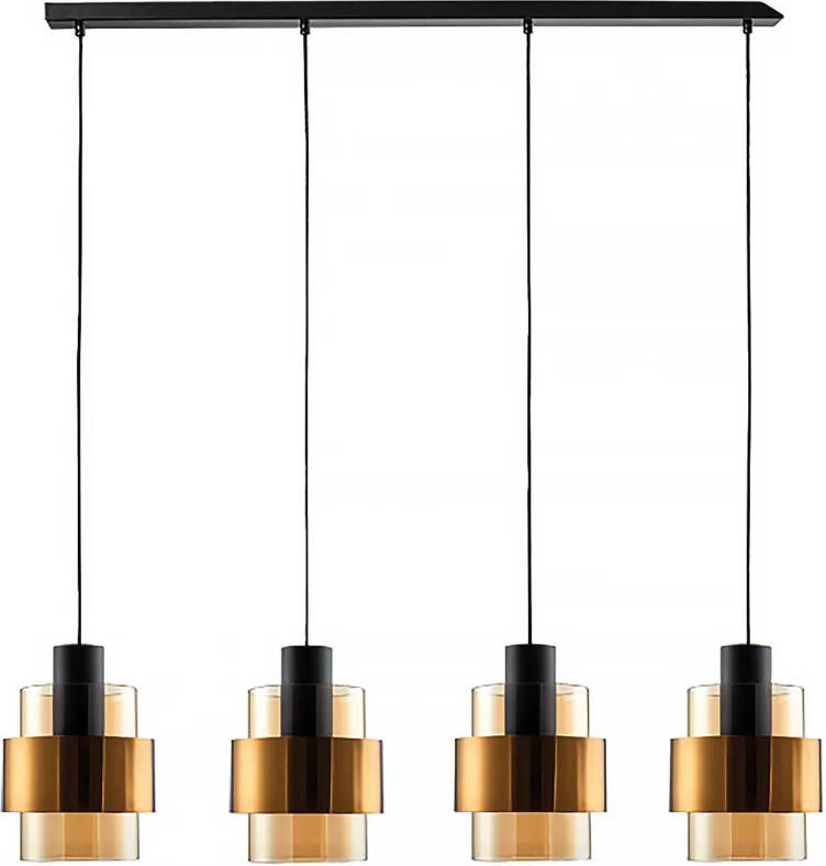 Freelight Hanglamp Chiasso 4 lichts L120 cm zwart goud