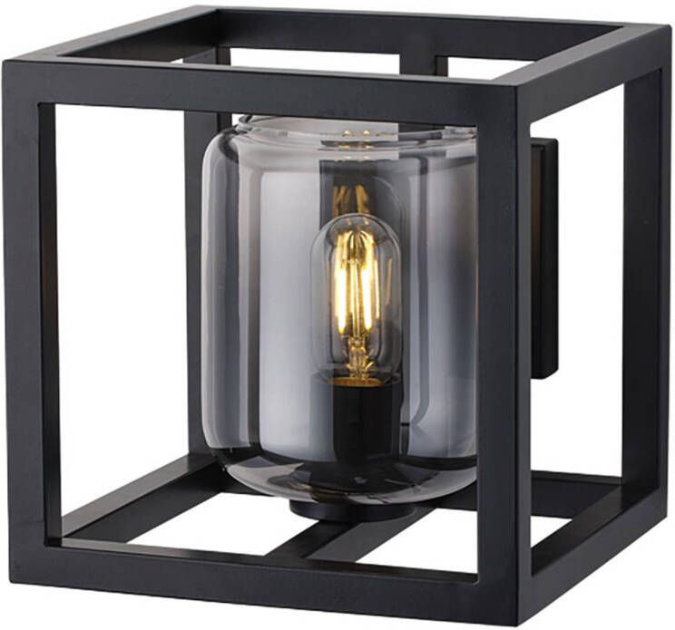 Freelight Wandlamp Dentro B 26 cm rook glas zwart