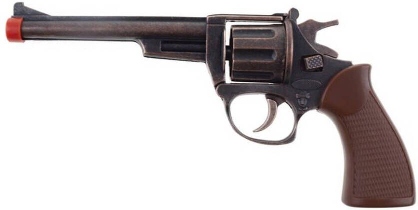 Funny Fashion Verkleed speelgoed revolver pistool metaal 8 schots Verkleedattributen