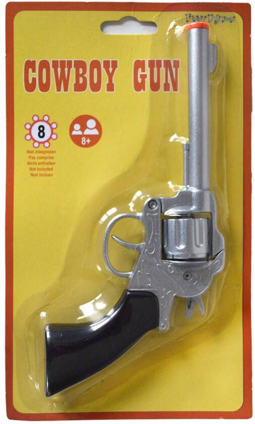 Funny Fashion Verkleed speelgoed revolver pistool metaal 8 schots Verkleedattributen