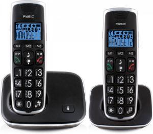 Fysic Senioren Dect Telefoon Met Grote Toetsen 2 Handsets Fx-6020 Zwart