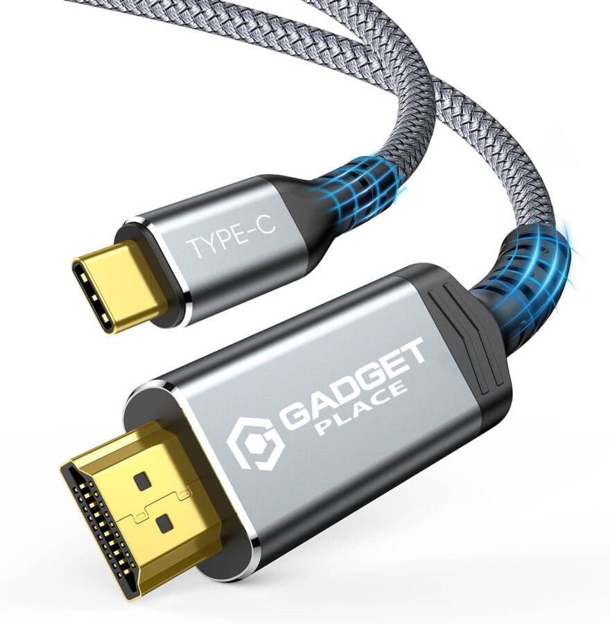 Gadgetplace 4K USB C naar HDMI Kabel Ultra HD 4K@60Hz Nylon Gevlochten