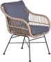 Garden Impressions Margriet dining fauteuil donker grijs natural rotan licht grijs - Thumbnail 2