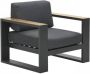 Garden Impressions Cube loungestoel aluminium carbon black teak look - Thumbnail 2