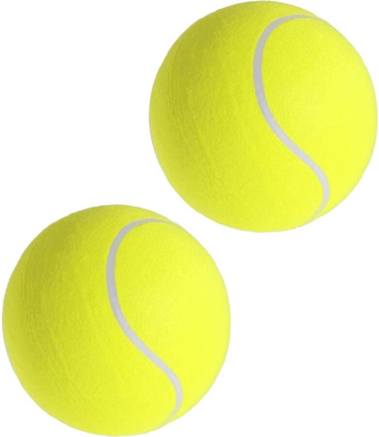 Gebro 2x Grote tennisballen XXL 22 cm buitenspeelgoed Tennisballen