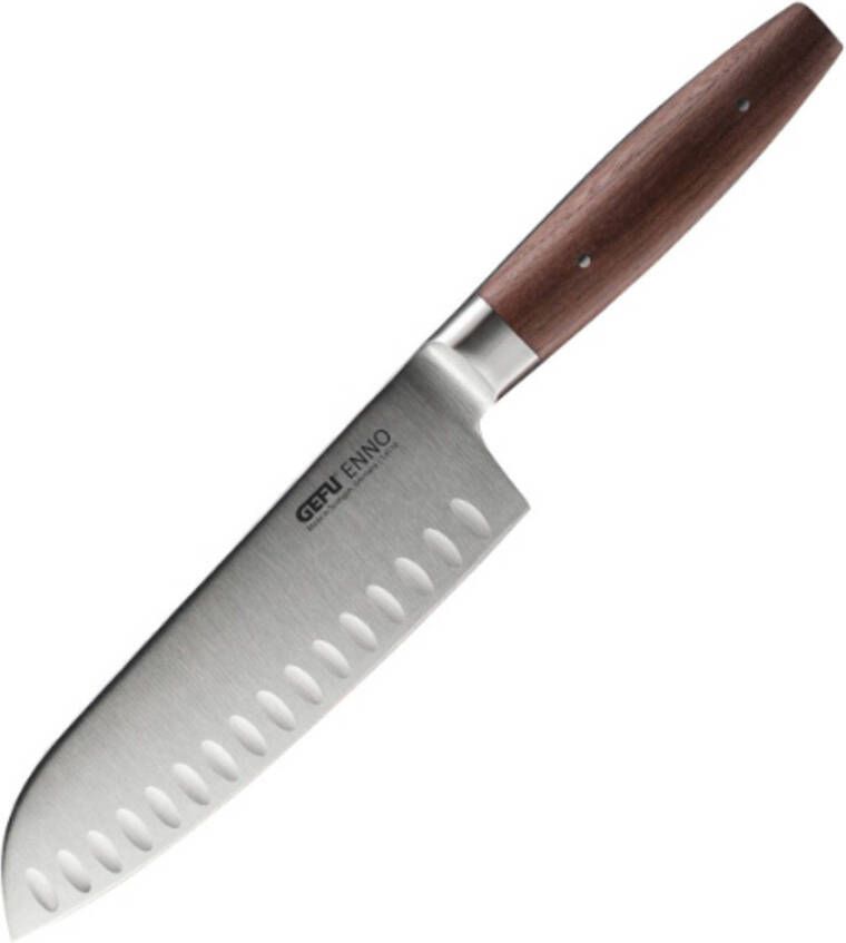 Gefu Santoku Mes 18 cm Staal Walnoothout ENNO