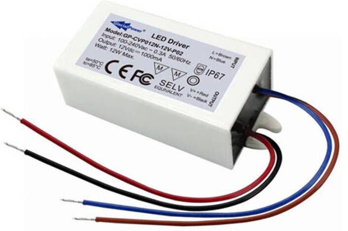 Generic Led power supply single output 12 vdc 12 w