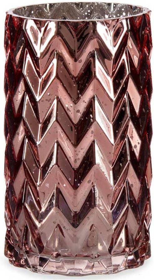 Giftdeco Bloemenvaas luxe decoratie glas roze 11 x 20 cm Vazen