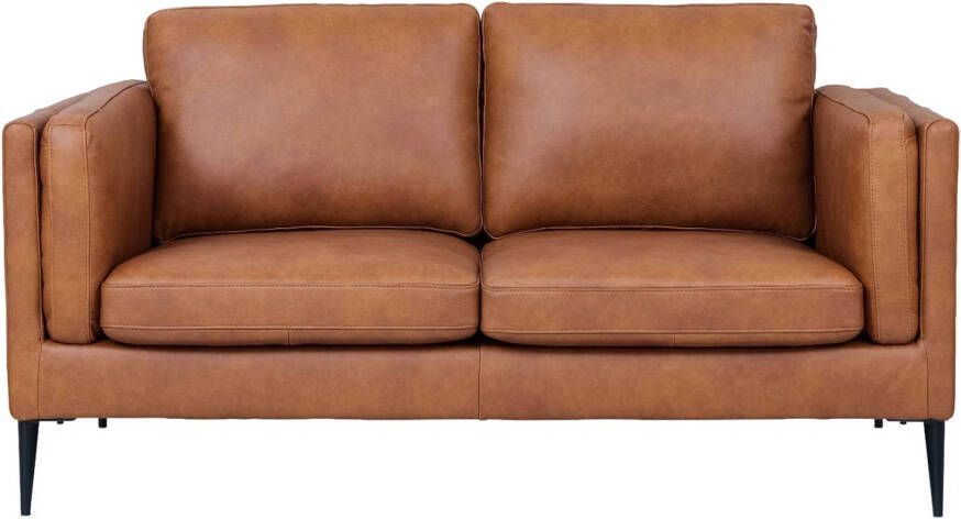 Giga Meubel Bank 2-Zits Bruin Leer 157x88x83cm Zitdiepte 56cm