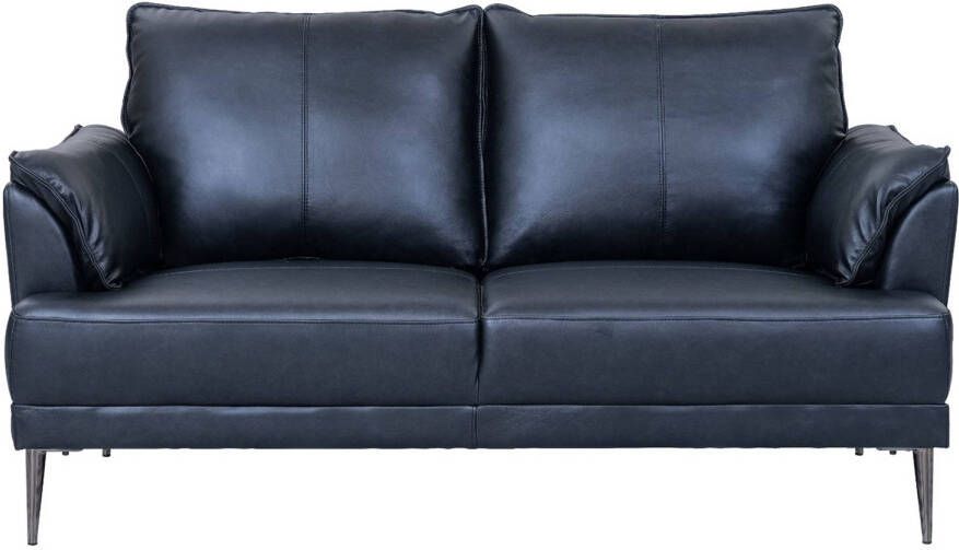 Giga Meubel Bank 2-Zits Zwart Leer 160x90x88cm Zitdiepte 55cm