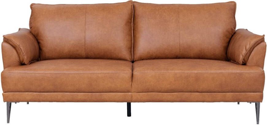 Giga Meubel Bank 3-Zits Bruin Leer 195x90x88cm Zitdiepte 55cm