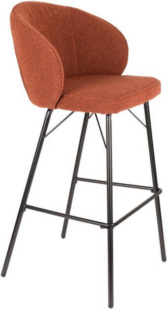 Giga Meubel Barkruk Oranje Stof Zithoogte 75cm 50x52x100cm Joa