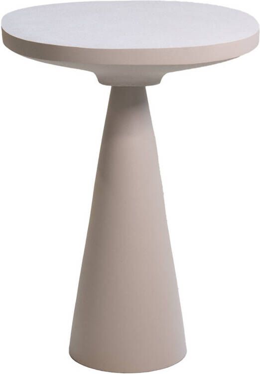 Giga Meubel Bijzettafel Rond Beige Aluminium 44x44x60cm Elice