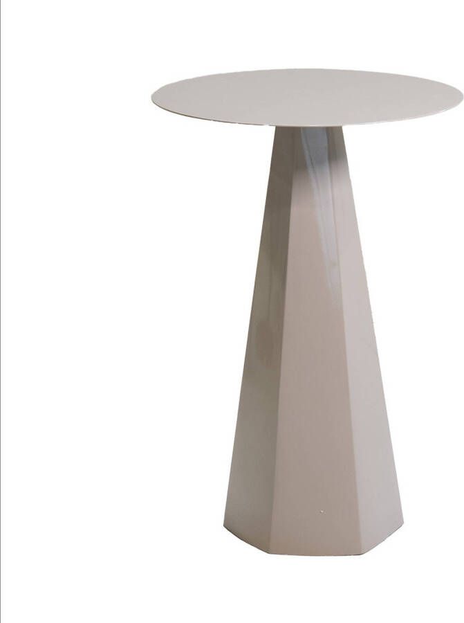 Giga Meubel Bijzettafel Rond Metaal Beige 40x40x60cm Sika