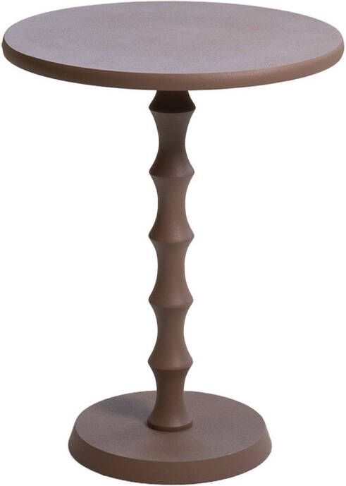 Giga Meubel Bijzettafel Rond Metaal Taupe 40x40x51 5cm Fiene