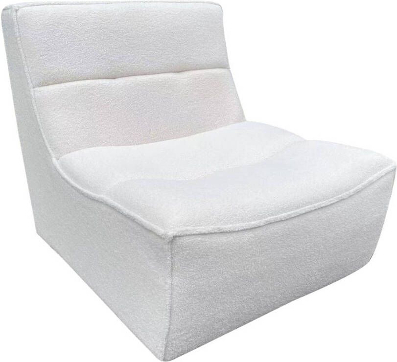 Giga Meubel Draaifauteuil Wit Teddy Zitbreedte 97cm 83x97x83cm Sten