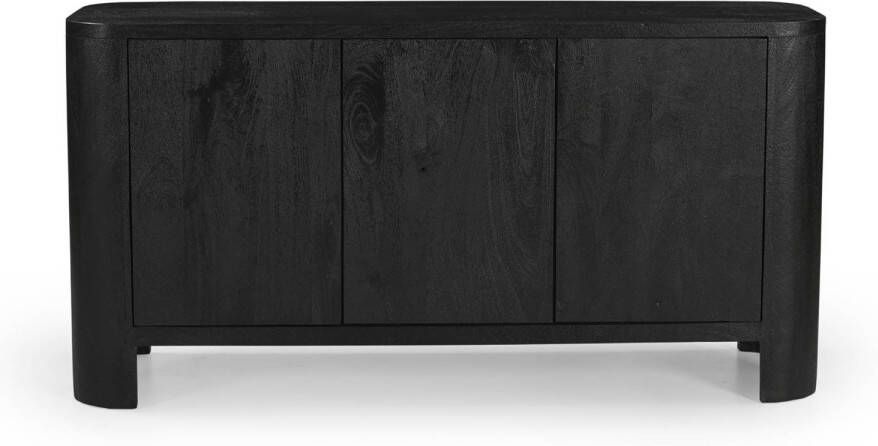 Giga Meubel Dressoir Zwart Mangohout 150x40x76cm Mitchel